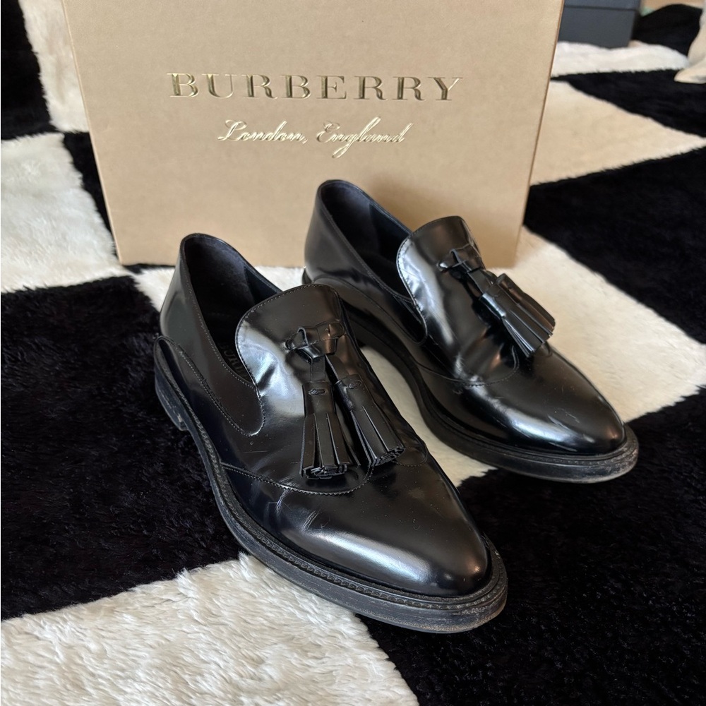 Black Leather Tassel Loafers